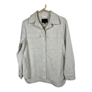 Banana Republic Cream Ivory Safari jacket shirt Hopstack 814063 Shacket S Women